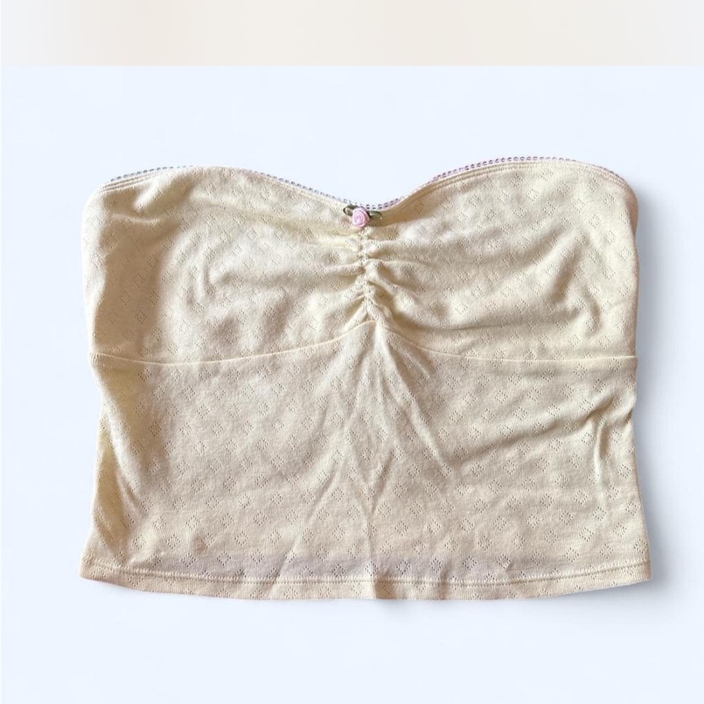 3/$10 PacSun yellow Strapless Crop Top